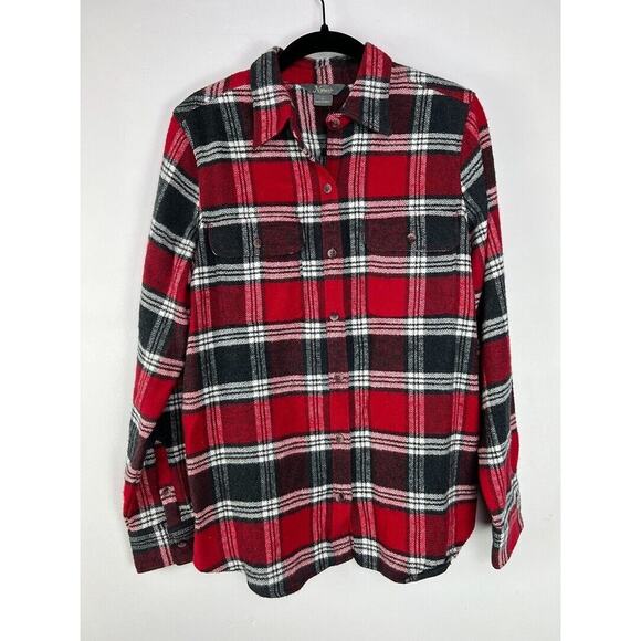 Natural Reflections Womens Red & Black Plaid Flannel Button-Up Shirt Size S - Picture 1 of 4
